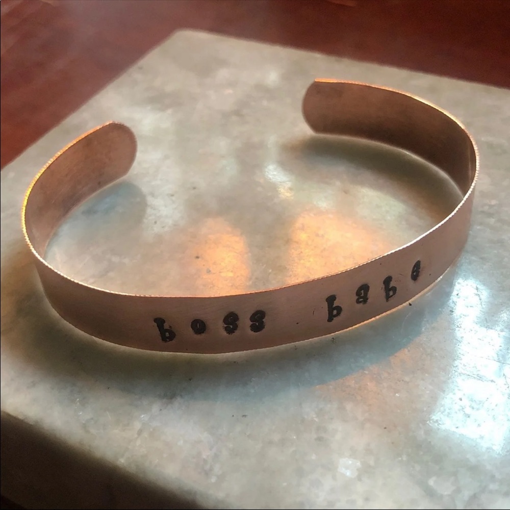 Boss babe Handmade Copper Cuff Bracelet - Picture 2 of 3